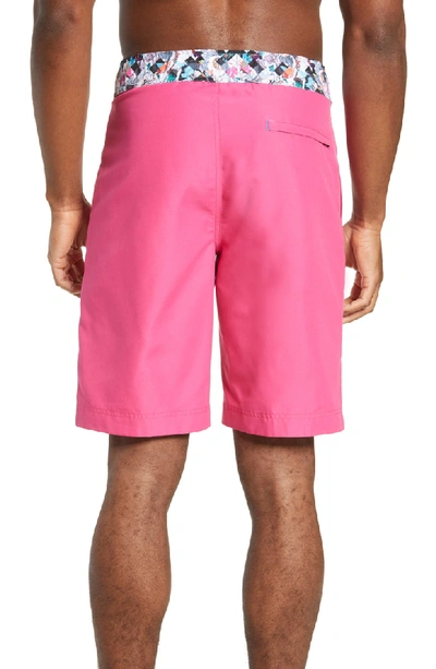 Shop Robert Graham Suliman Board Shorts In Magenta