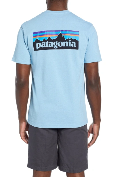 Shop Patagonia P-6 Logo Pocket Responsibili-tee T-shirt In Break Up Blue