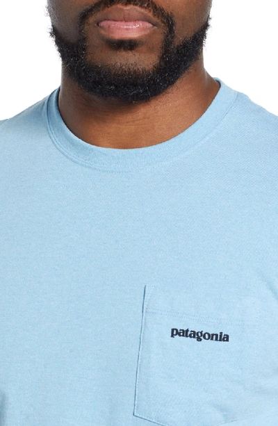 Shop Patagonia P-6 Logo Pocket Responsibili-tee T-shirt In Break Up Blue