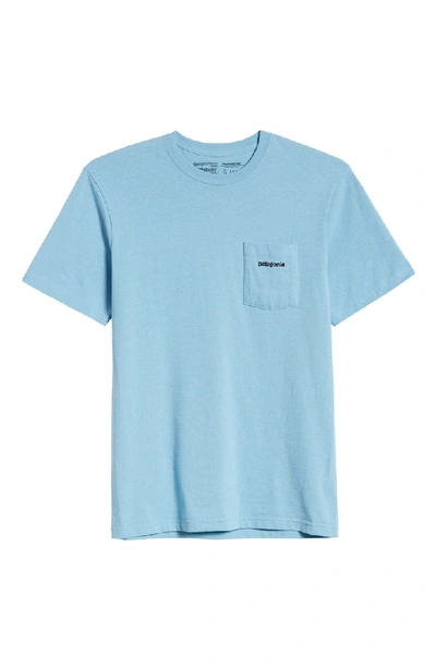 Shop Patagonia P-6 Logo Pocket Responsibili-tee T-shirt In Break Up Blue