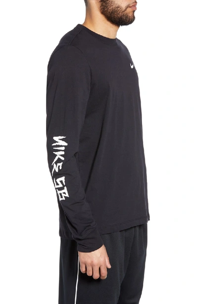 Shop Nike Snake Logo Long Sleeve T-shirt In Black/ White
