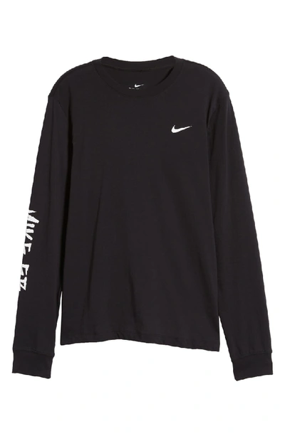 Shop Nike Snake Logo Long Sleeve T-shirt In Black/ White
