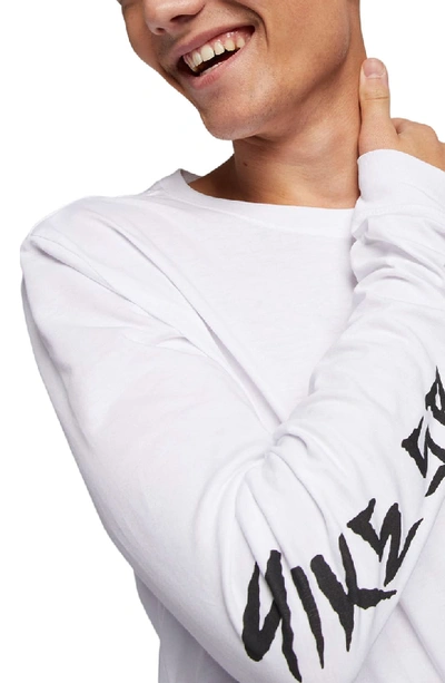 Shop Nike Snake Logo Long Sleeve T-shirt In White/ Black