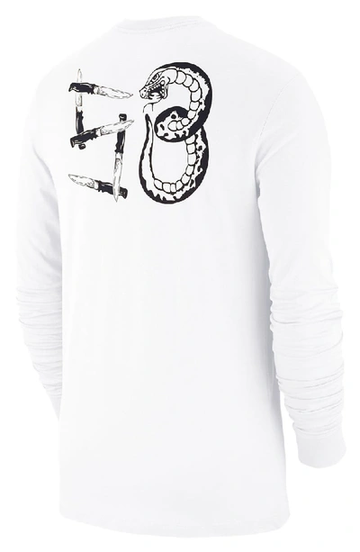 Shop Nike Snake Logo Long Sleeve T-shirt In White/ Black