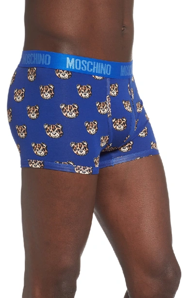 Shop Moschino Leopard Bear Trunks In Bluette