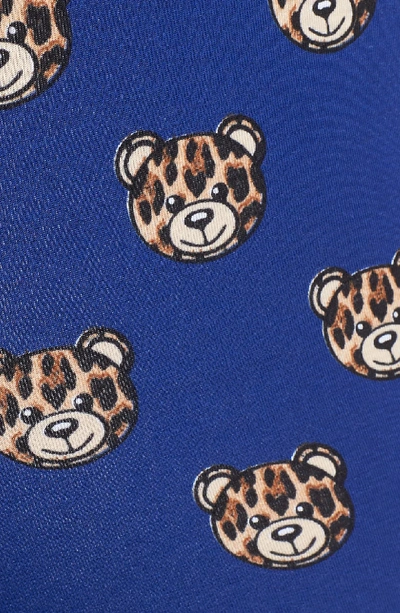 Shop Moschino Leopard Bear Trunks In Bluette