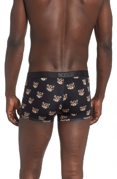 Shop Moschino Leopard Bear Trunks In Black