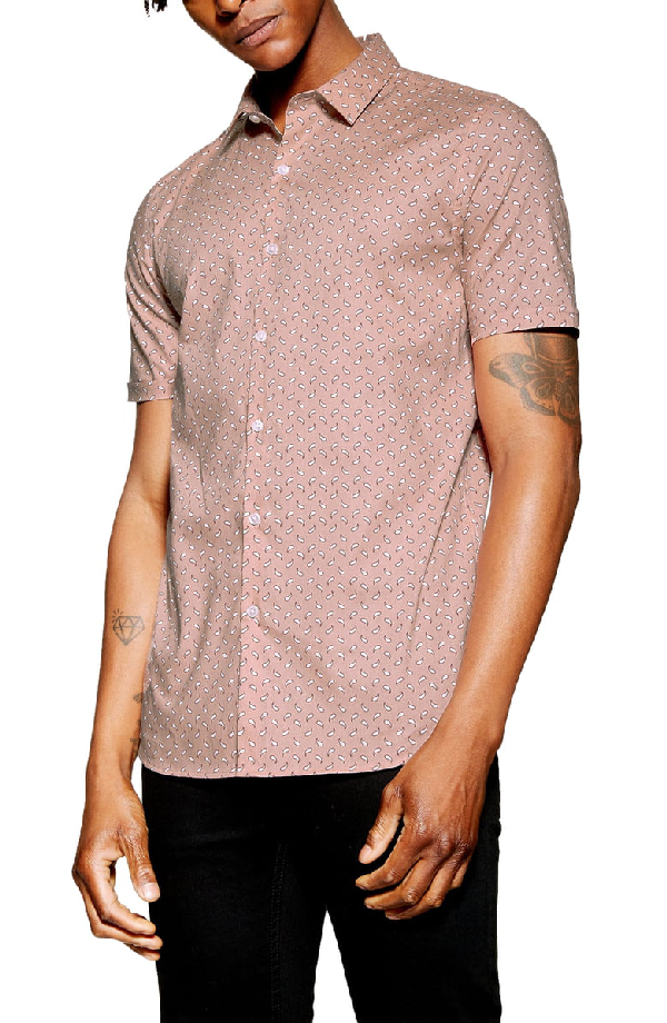 topman stretch skinny fit shirt