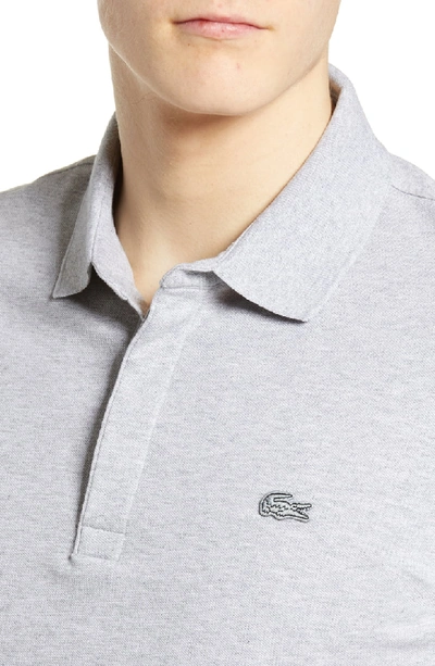 Shop Lacoste Paris Regular Fit Stretch Polo In Argent Chine