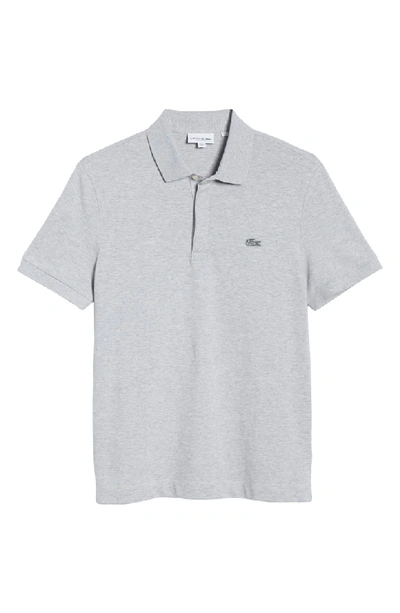 Shop Lacoste Paris Regular Fit Stretch Polo In Argent Chine
