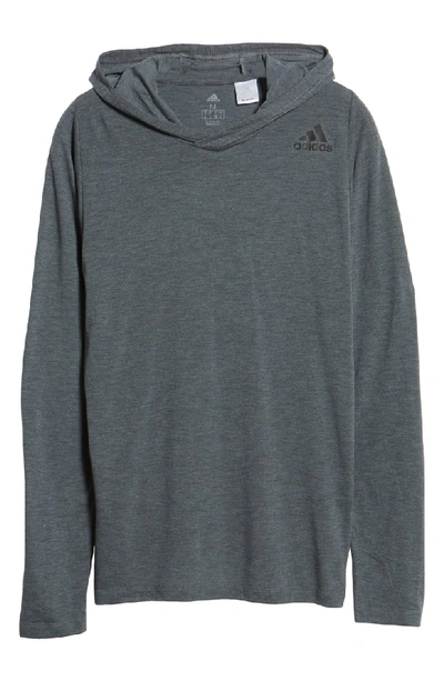 Shop Adidas Originals Technical Pullover Hoodie In Dark Grey Heather