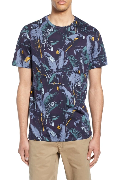 Shop Ted Baker Beakme Parrot Print T-shirt In Navy