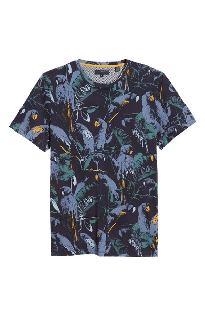 Shop Ted Baker Beakme Parrot Print T-shirt In Navy