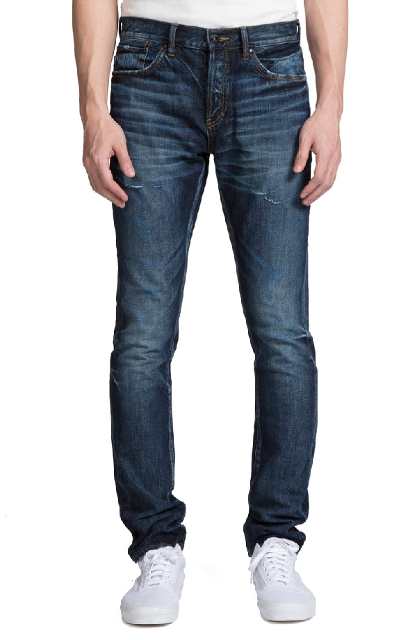 Prps Men's Le Sabre DarkWash Stretch Denim Jeans With Abrasions In