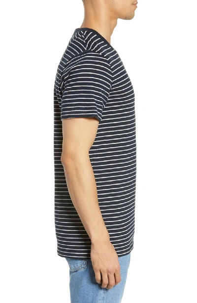 Shop Rag & Bone Railroad Slim Fit Stripe T-shirt In Deep Navy/ Ivory