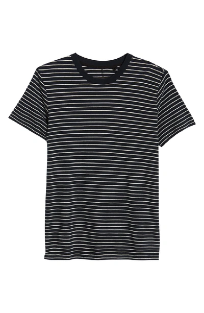 Shop Rag & Bone Railroad Slim Fit Stripe T-shirt In Deep Navy/ Ivory