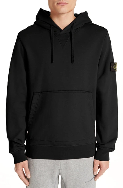 Shop Stone Island Pullover Hoodie In Black