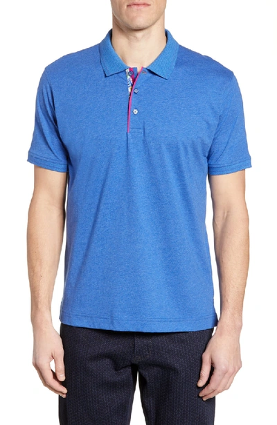 Shop Robert Graham Classic Fit Jersey Polo In Heather Blue