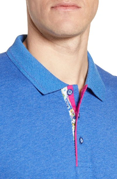 Shop Robert Graham Classic Fit Jersey Polo In Heather Blue