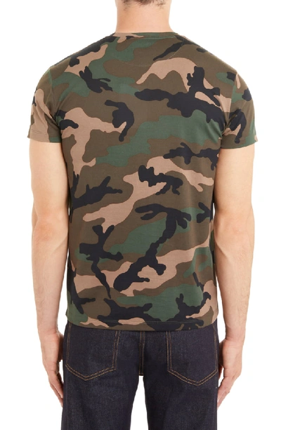 Shop Valentino Camo Logo T-shirt In Camou Army