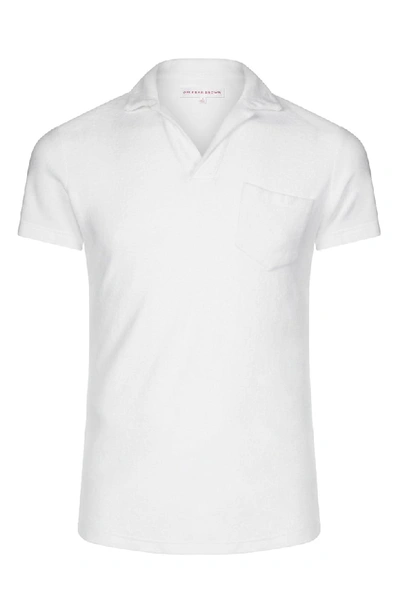 Shop Orlebar Brown Terry Cloth Polo In White