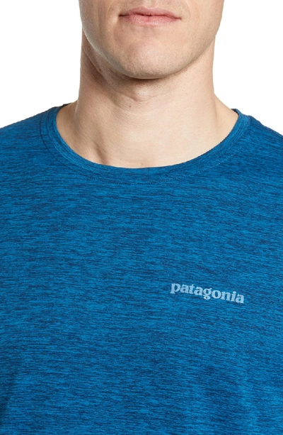 Shop Patagonia Capilene Cool Daily Long Sleeve T-shirt In Big Sur Blue Crossdye