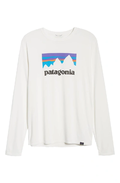 Shop Patagonia Capilene Cool Daily Long Sleeve T-shirt In Shop Sticker White