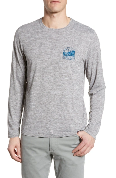 Shop Patagonia Capilene Cool Daily Long Sleeve T-shirt In Cosmic Peaks Feather Grey