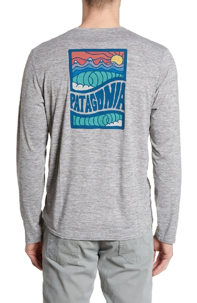 Shop Patagonia Capilene Cool Daily Long Sleeve T-shirt In Cosmic Peaks Feather Grey