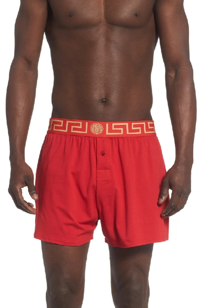 Shop Versace Intimo Uomo Boxers In Red/ Gold
