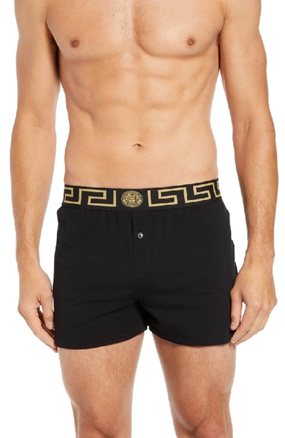Shop Versace Intimo Uomo Boxers In Black/ Gold