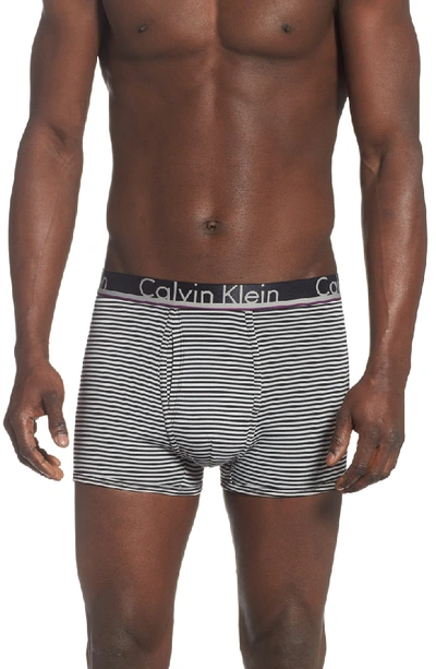 Shop Calvin Klein 3-pack Comfort Microfiber Trunks In Mulberry/ Dizzle/ Grey Heather