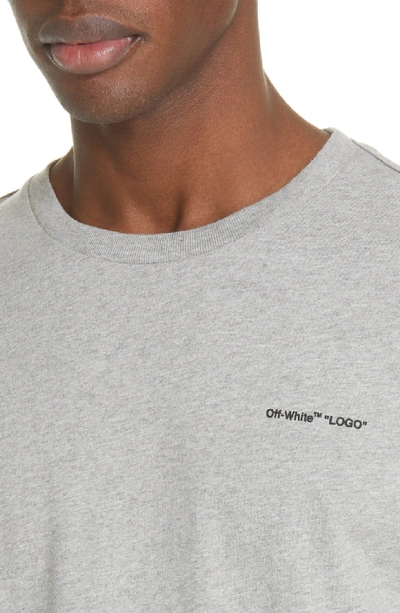 Shop Off-white Slim Fit Logo T-shirt In Melange Grey