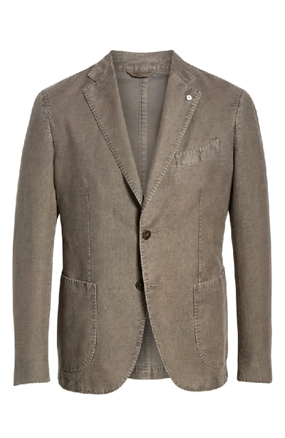Shop Lbm Lubiam Trim Fit Solid Cotton & Linen Sport Coat In Medium Brown