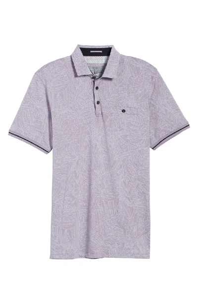 Shop Ted Baker Vaness Slim Fit Leaf Polo In Lilac