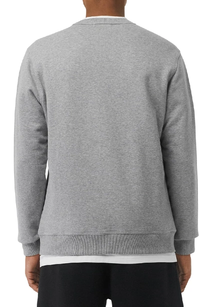 Shop Burberry Lanslow Logo Sweatshirt In Pale Grey Melange
