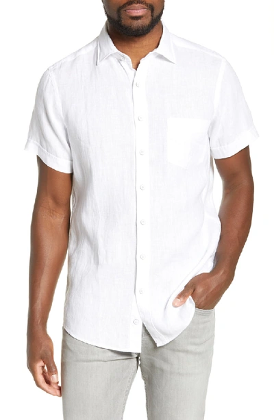 Shop Rodd & Gunn Regular Fit Ellerslie Linen Shirt In Ivory