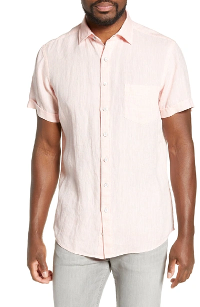 Shop Rodd & Gunn Regular Fit Ellerslie Linen Shirt In Quartz