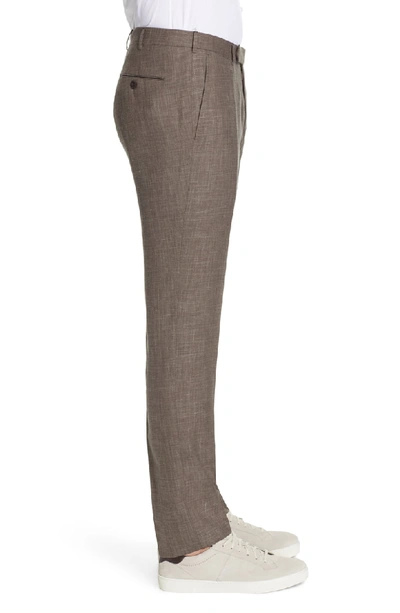 Shop Ermenegildo Zegna Trofeo Flat Front Solid Wool Blend Dress Pants In Tan