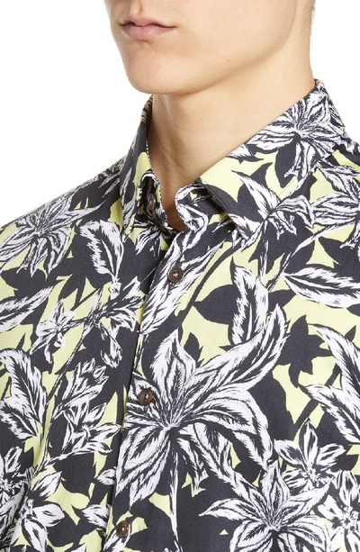 Shop Ted Baker Octapss Slim Fit Shirt In Yellow