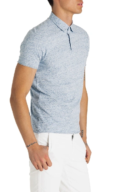Shop Good Man Brand Slim Fit Jersey Polo In Blue Heather