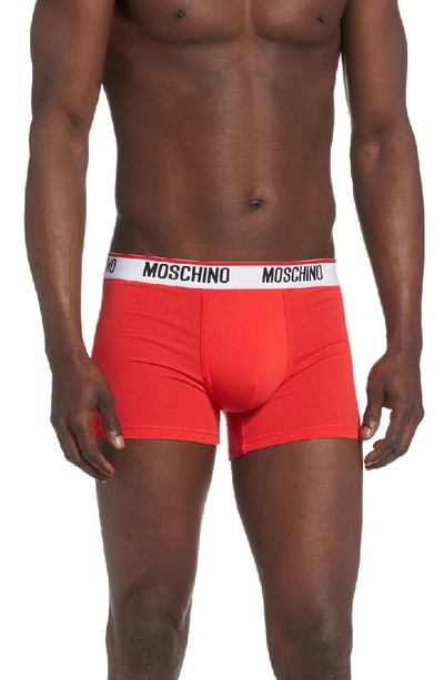 Shop Moschino Boxer Briefs In Red
