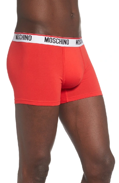 Shop Moschino Boxer Briefs In Red