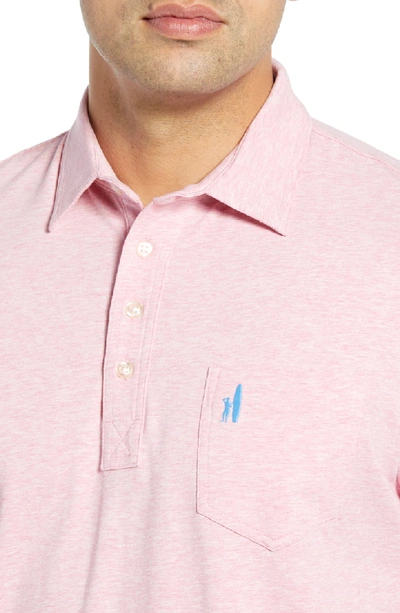 Shop Johnnie-o Classic Fit Heathered Polo In Punch
