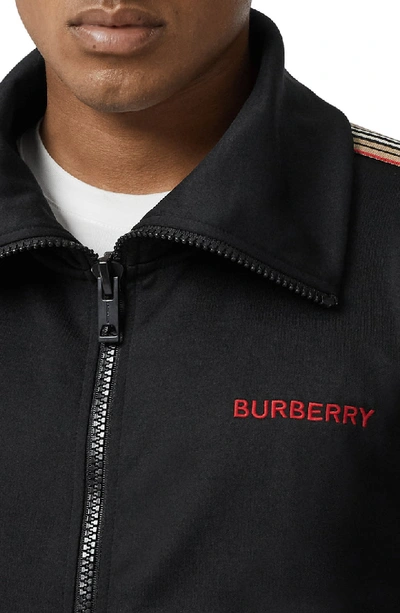 Shop Burberry Silas Icon Stripe Track Jacket In Black