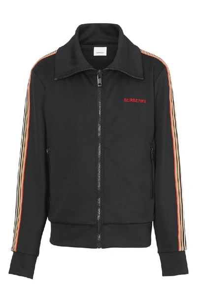 Shop Burberry Silas Icon Stripe Track Jacket In Black