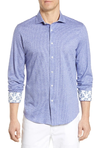 Shop Bugatchi Regular Fit Cotton Shirt In Air Blue