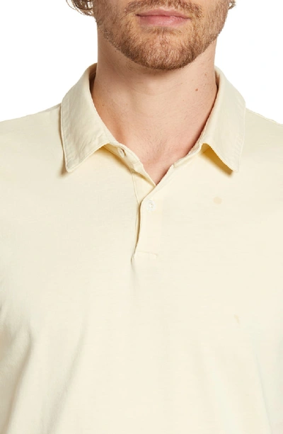 Shop James Perse Slim Fit Sueded Jersey Polo In Gesso