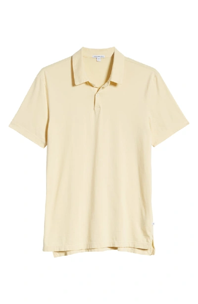 Shop James Perse Slim Fit Sueded Jersey Polo In Gesso