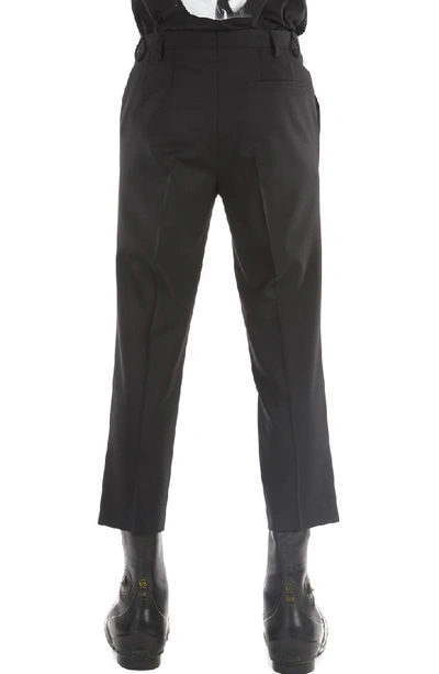 Shop Raf Simons Slim Fit Cuffed Pants In Black